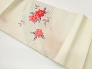 引箔花葉模様織出し名古屋帯